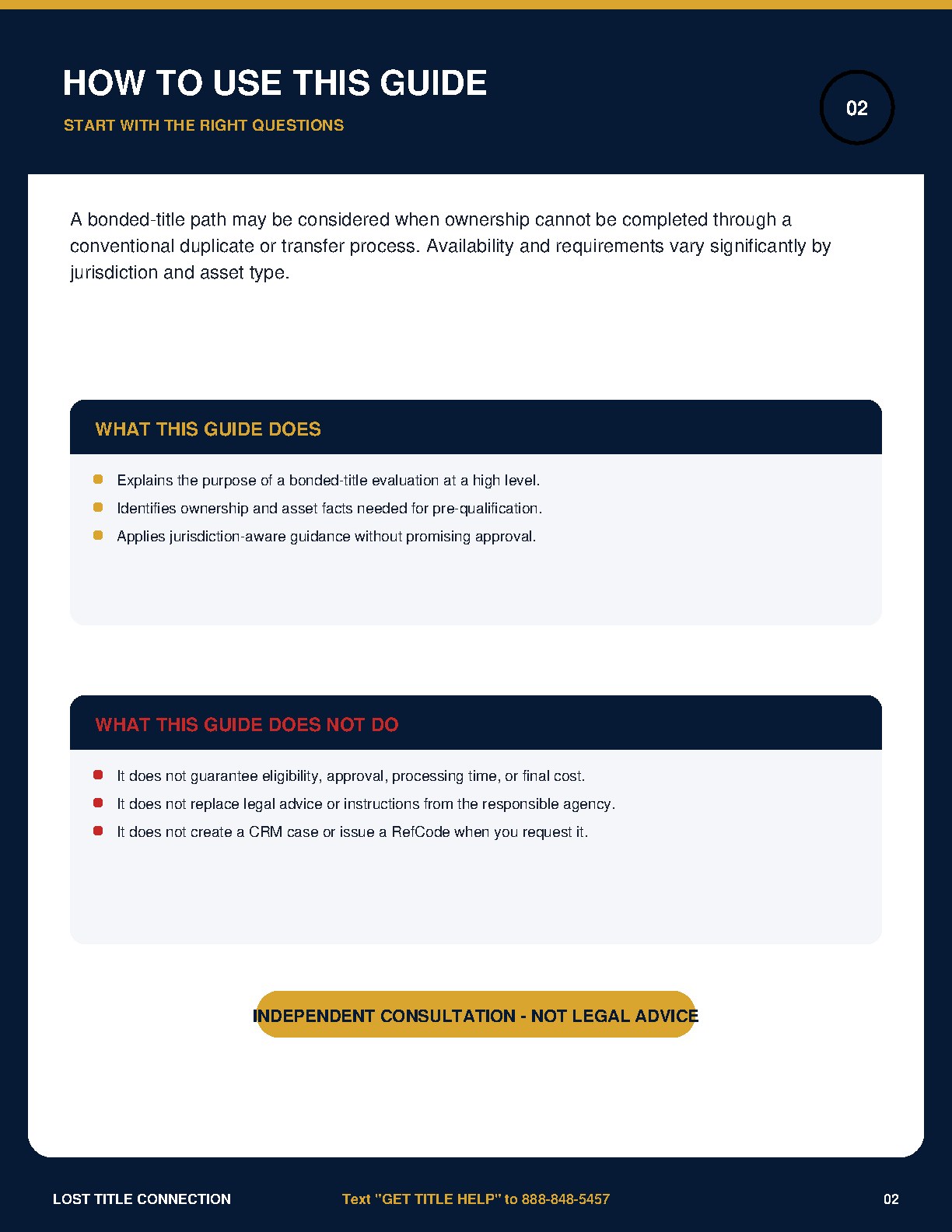 Bonded Title Guide - Page 2