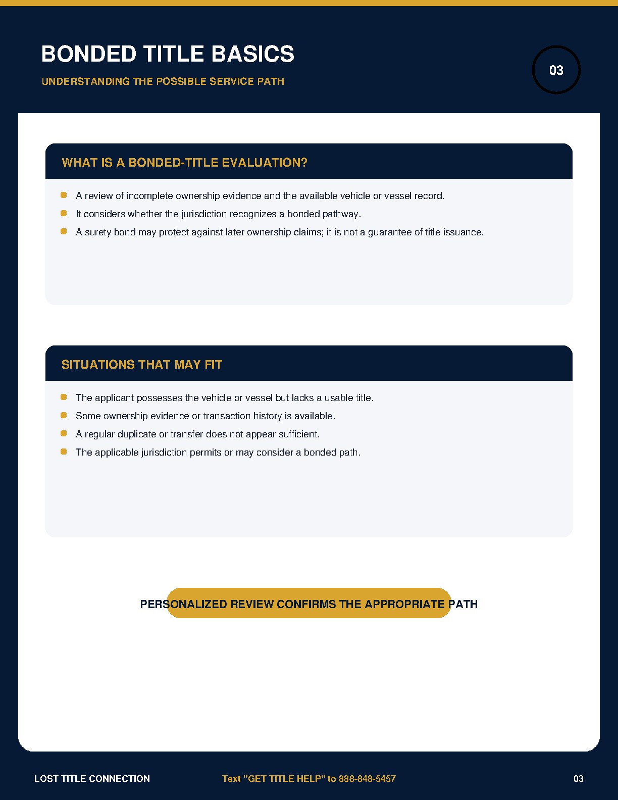 Bonded Title Guide - Page 3