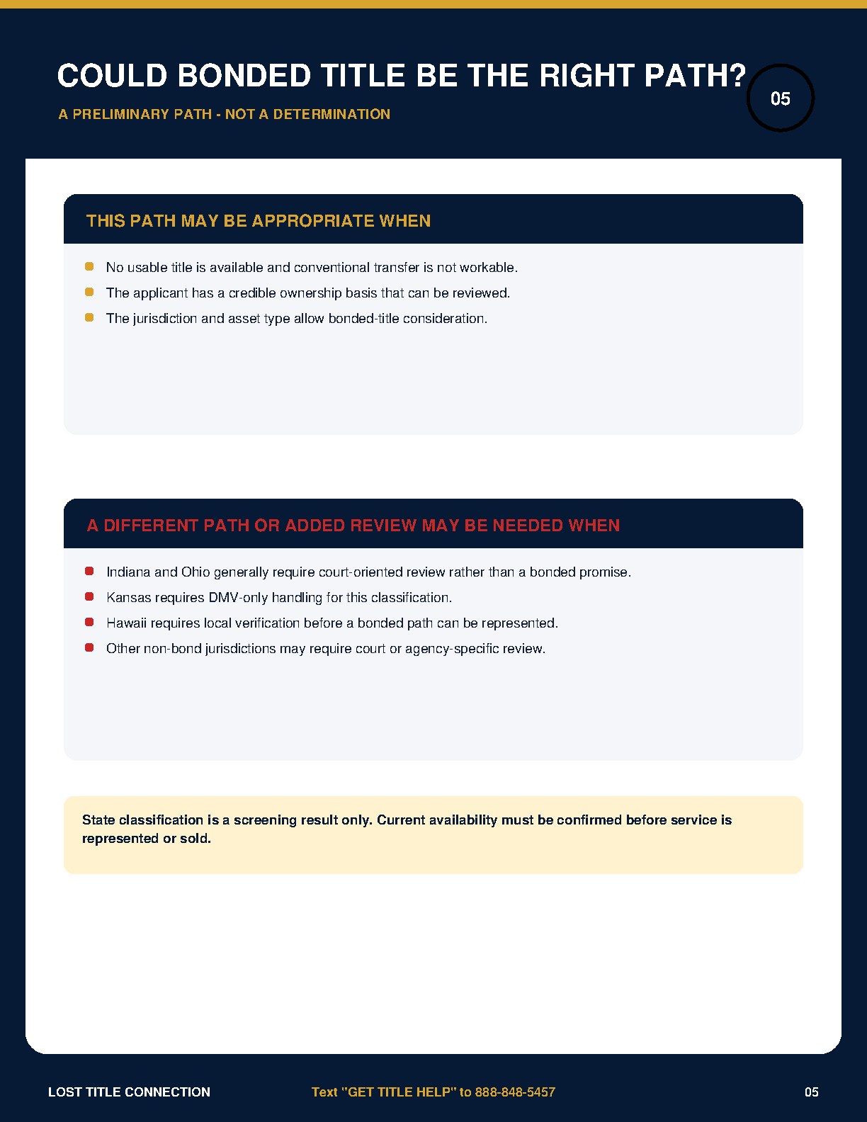 Bonded Title Guide - Page 5