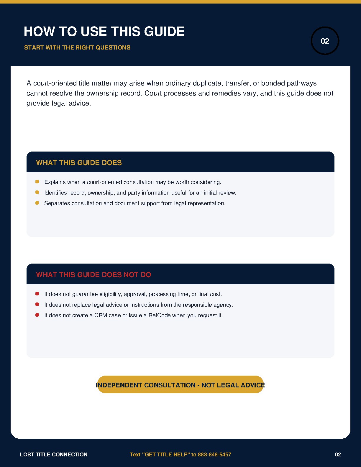 Court-Ordered Title Guide - Page 2