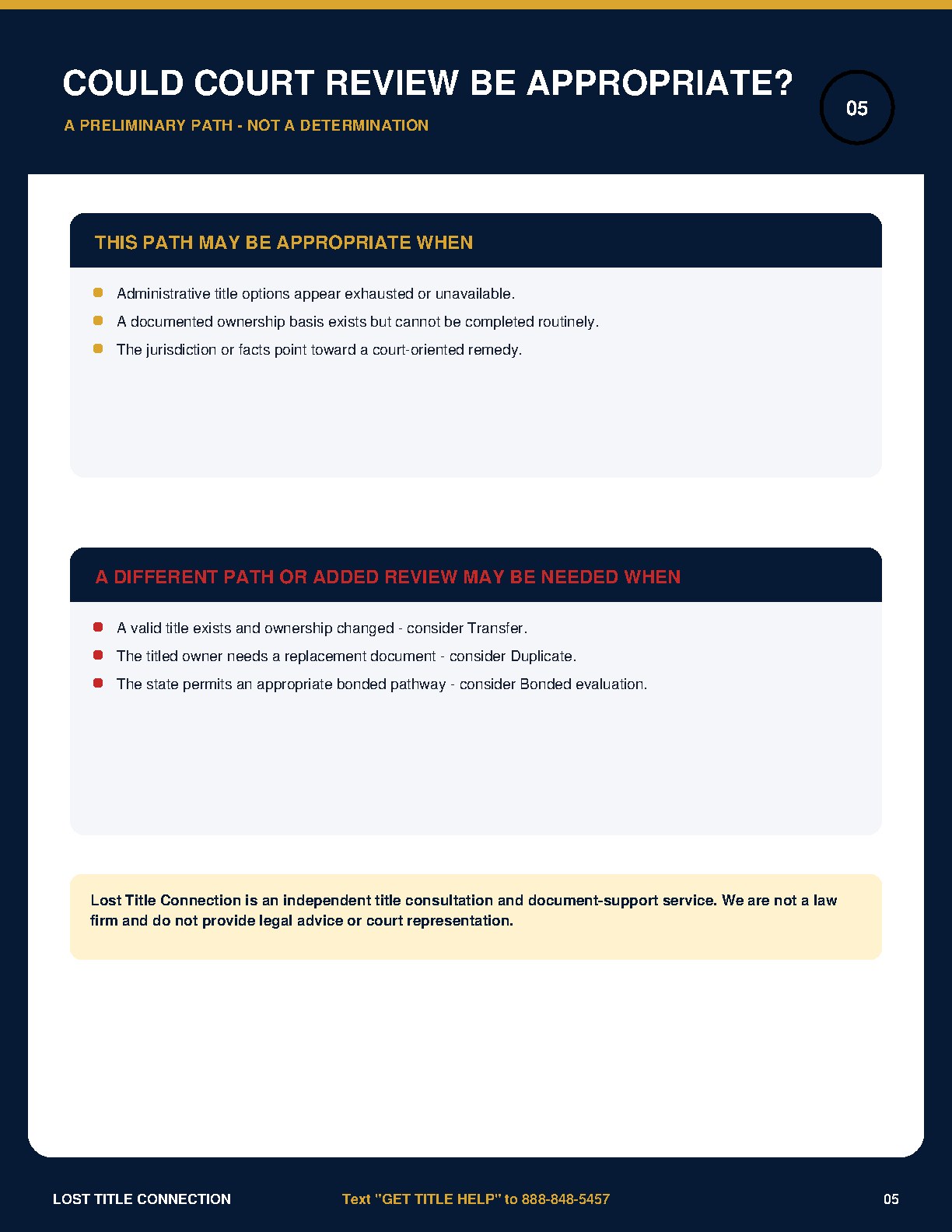 Court-Ordered Title Guide - Page 5